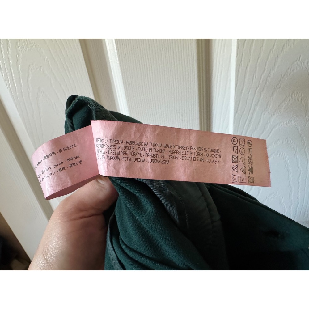 Zara Trousers Women Medium Green High Waisted Tapered Dress Pants 1608/532/529 - Picture 10 of 11